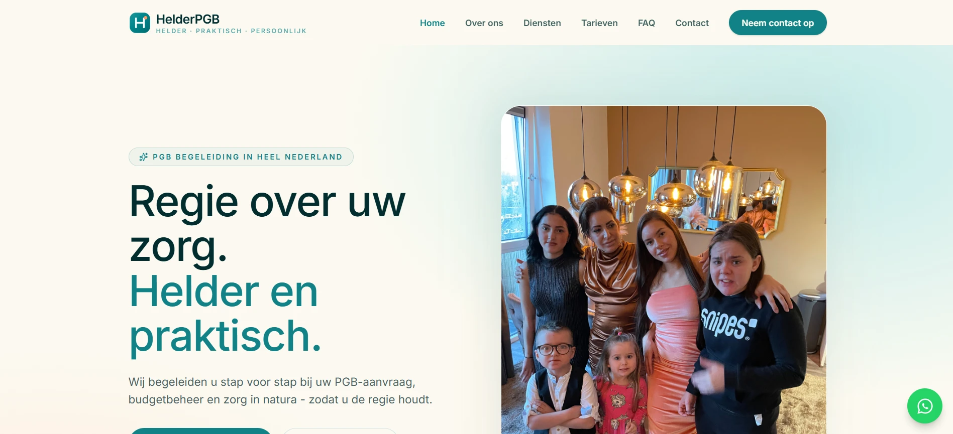 Screenshot van helderpgb.nl