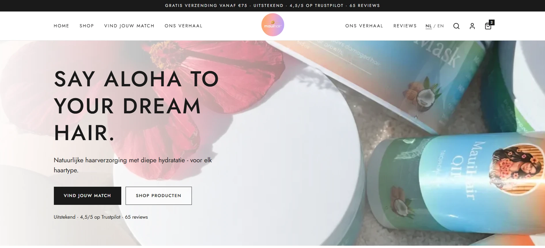 Screenshot van mauihair.com