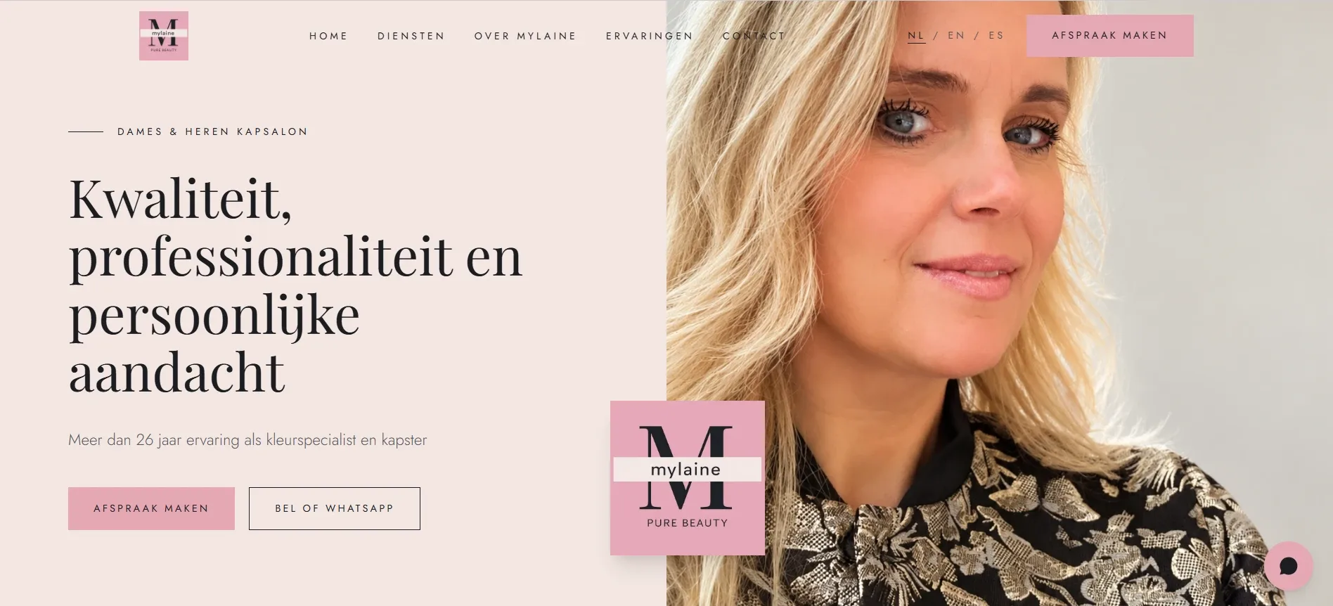 Screenshot van mylaine-pure-beauty.lovable.app